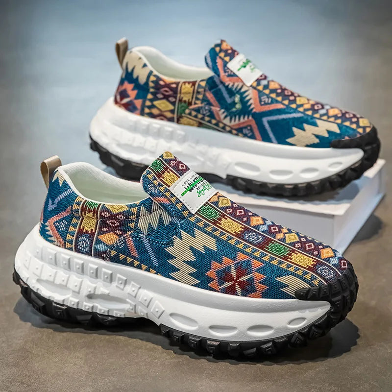 Men's Shoes 2025 Hot Sale New Arrival Breathable Embroidered Thick Sole Height Increasing Casual Sports Shoes Male Sneakers