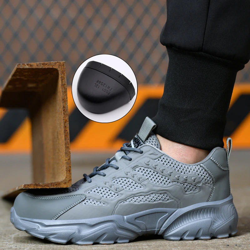 Breathable Mesh Safety Shoes Men White Protective Shoes For Men