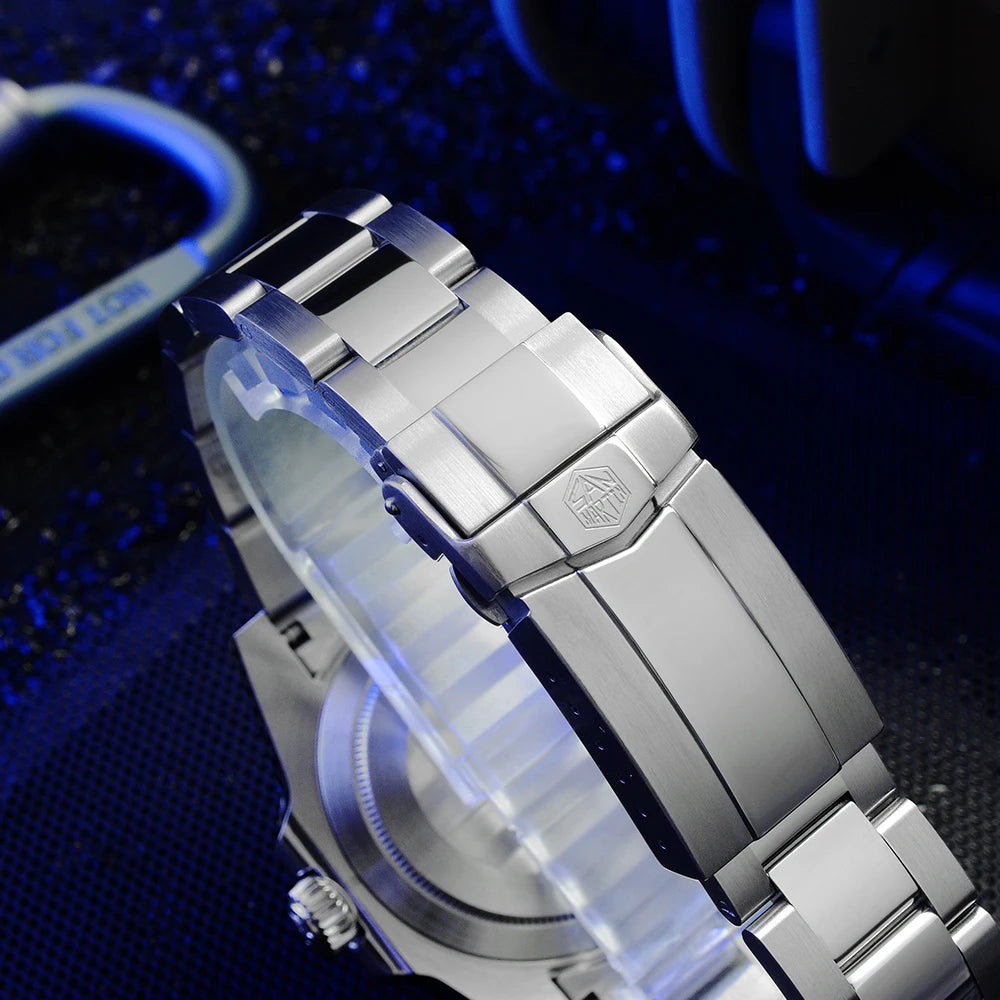 San Martin Luxury GMT Hangzhou 6460 Men Automatic Mechanical Watch Business Sports Waterproof 200m Sapphire Full Luminous SN0016