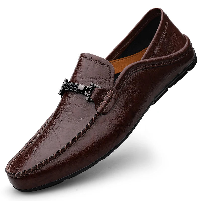 Genuine Leather Mens Loafers Casual Shoes Comfortable Moccasins Luxury Formal Slip on Flats Driving Shoes for Man Walking Shoes