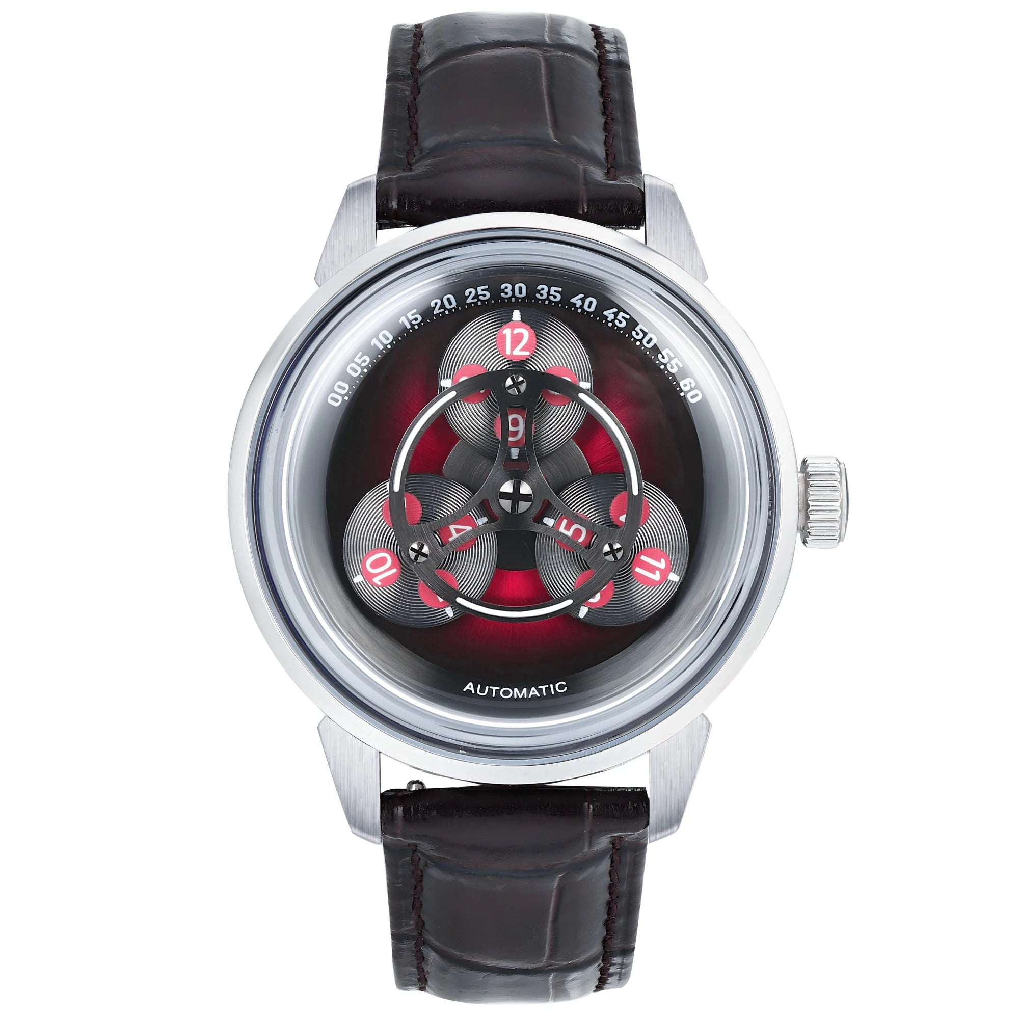 ENITON Automatic Watch Men 316L Steel Japanese 8215 Leather Band Fashion Watch Waterproof 5ATM Mechanical Watch New Arrival