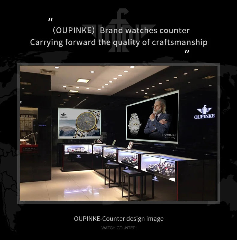 OUPINKE Great Price Reduction Luxury Brand Men Watch Gold Fully Automatic Mechanical Watch Waterproof Luminous Original Watch