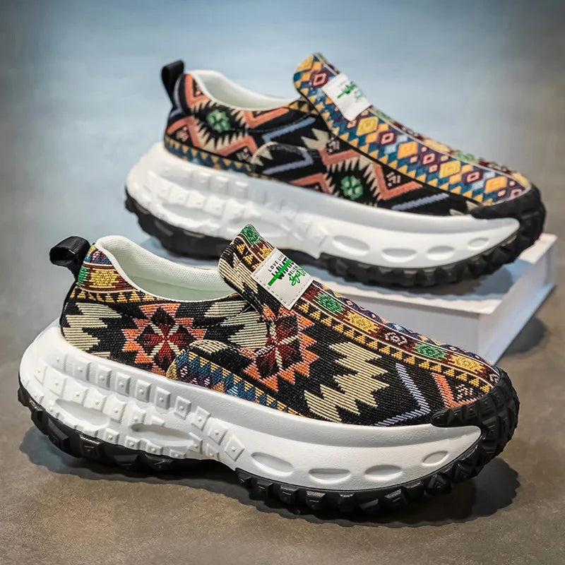 Men's Shoes 2025 Hot Sale New Arrival Breathable Embroidered Thick Sole Height Increasing Casual Sports Shoes Male Sneakers