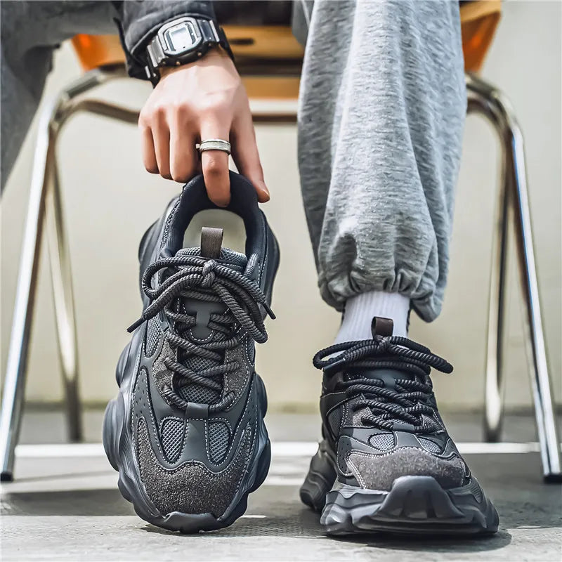 Sports Casual Men Shoes Anti Slip Wear-Resistant Trendy Breathable Outdoor Running Soft Platform Soles Comfort Male Sneakers
