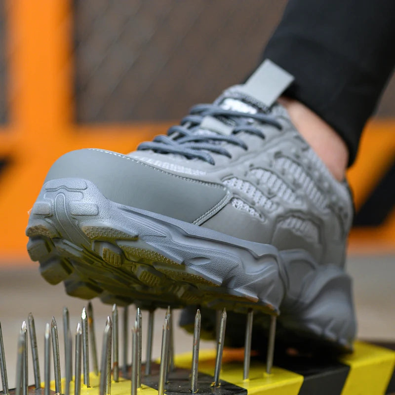 Breathable Mesh Safety Shoes Men White Protective Shoes For Men