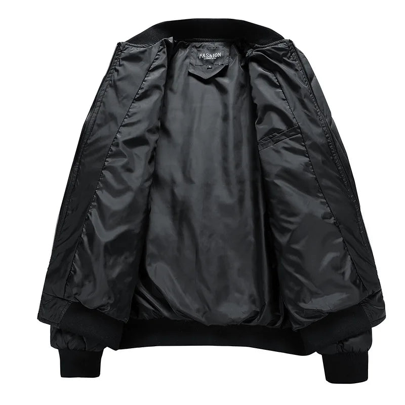 New Men's Cotton Padded Jacket Korean Style Stand Collar Zipper Warm Coat Fashion Casual Zip Up Outerwear For Winter Jacket Man