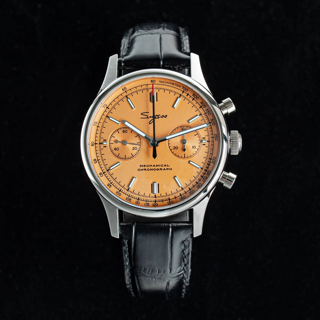 Sugess 1963 Pilot Mens Watch Chronograph Sapphire Crysta Mechanical Wristwatches Tianjin ST1901 Movement  Waterpoorf Green 40mm