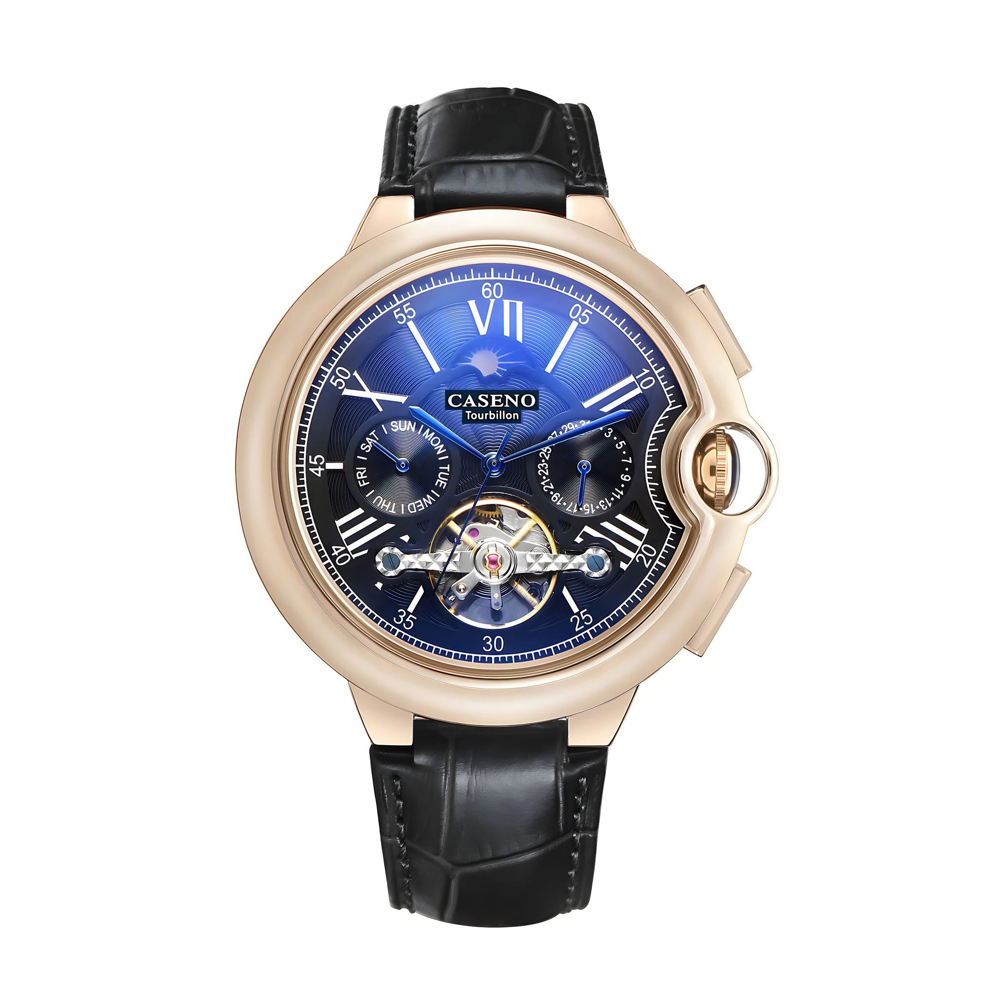 CASENO Star Roman Grand Men's Fully Automatic Watch Tourbillon Belt Mechanical Watch-831GSR
