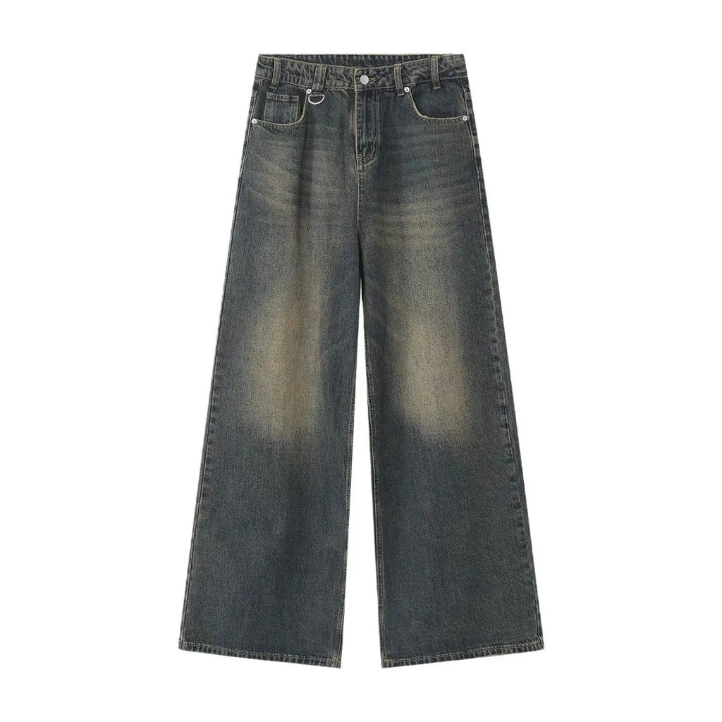 Baggy jeans men Mopping pants jeans Men's Denim Pant Nostalgic Washed Male Jeans Straight Casual Menwear Loose Wide Leg Trousers