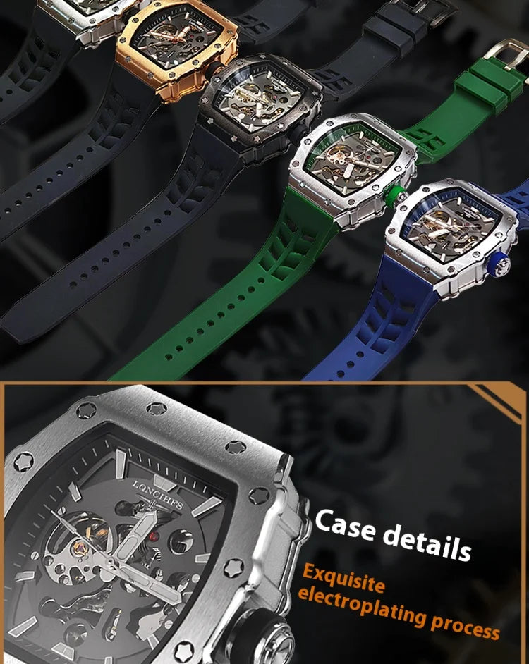Men's luxury automatic Mechanical Watch  Sport Outdoor tourbillon waterproof luminous Fashion watch for men reloj hombre