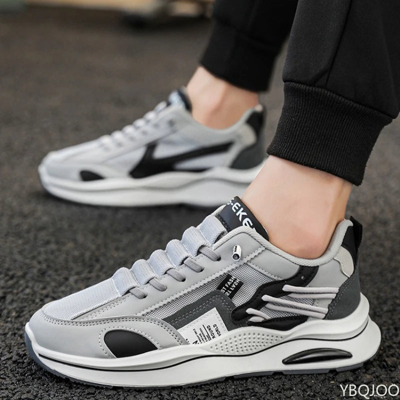 Spring summer men's sports shoes are fashionable versatile breathable lightweight casual simple comfortable mesh surface shoes