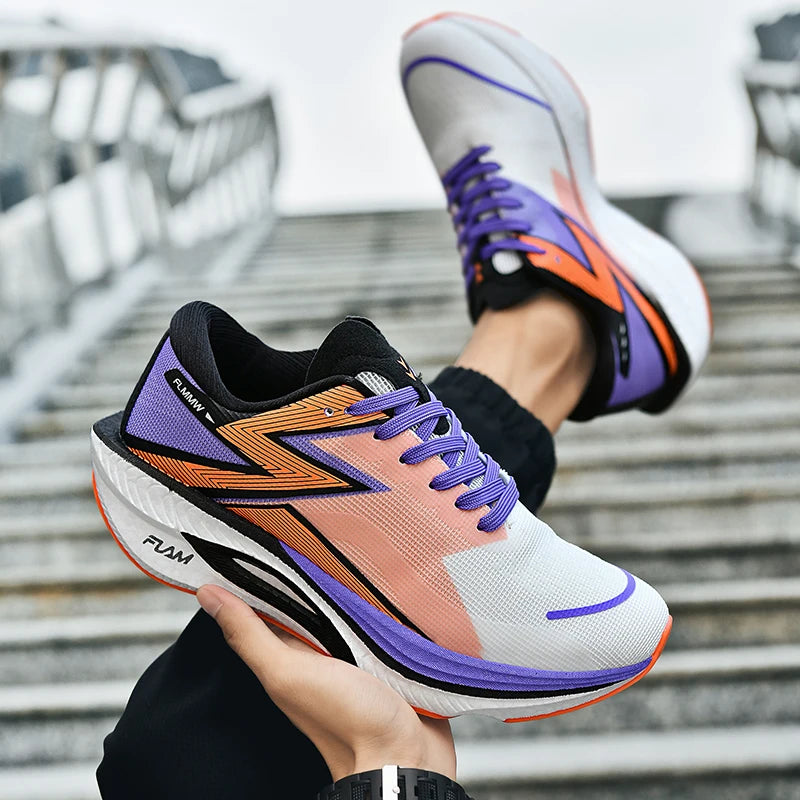 Men's Sports Shoes Sneakers Carbon Plate Running Shoes Male Marathon Racing Shock-absorbing Athletics Training Shoes for Women