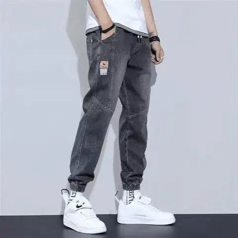 Loose Fit Men's Denim Jeans Casual Workwear Harlan Pants Trousers Harajuku Sle Cotton Polyester Blend Wear Resistant