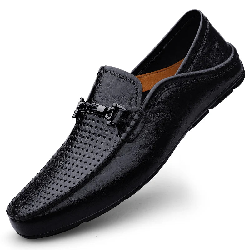 Genuine Leather Mens Loafers Casual Shoes Comfortable Moccasins Luxury Formal Slip on Flats Driving Shoes for Man Walking Shoes