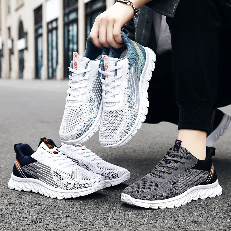 Men's Sports Shoes New Summer Fashionable Casual Sports Shoes Men's Soft-Soled Anti-Slip Lightweight Mesh Running Shoes