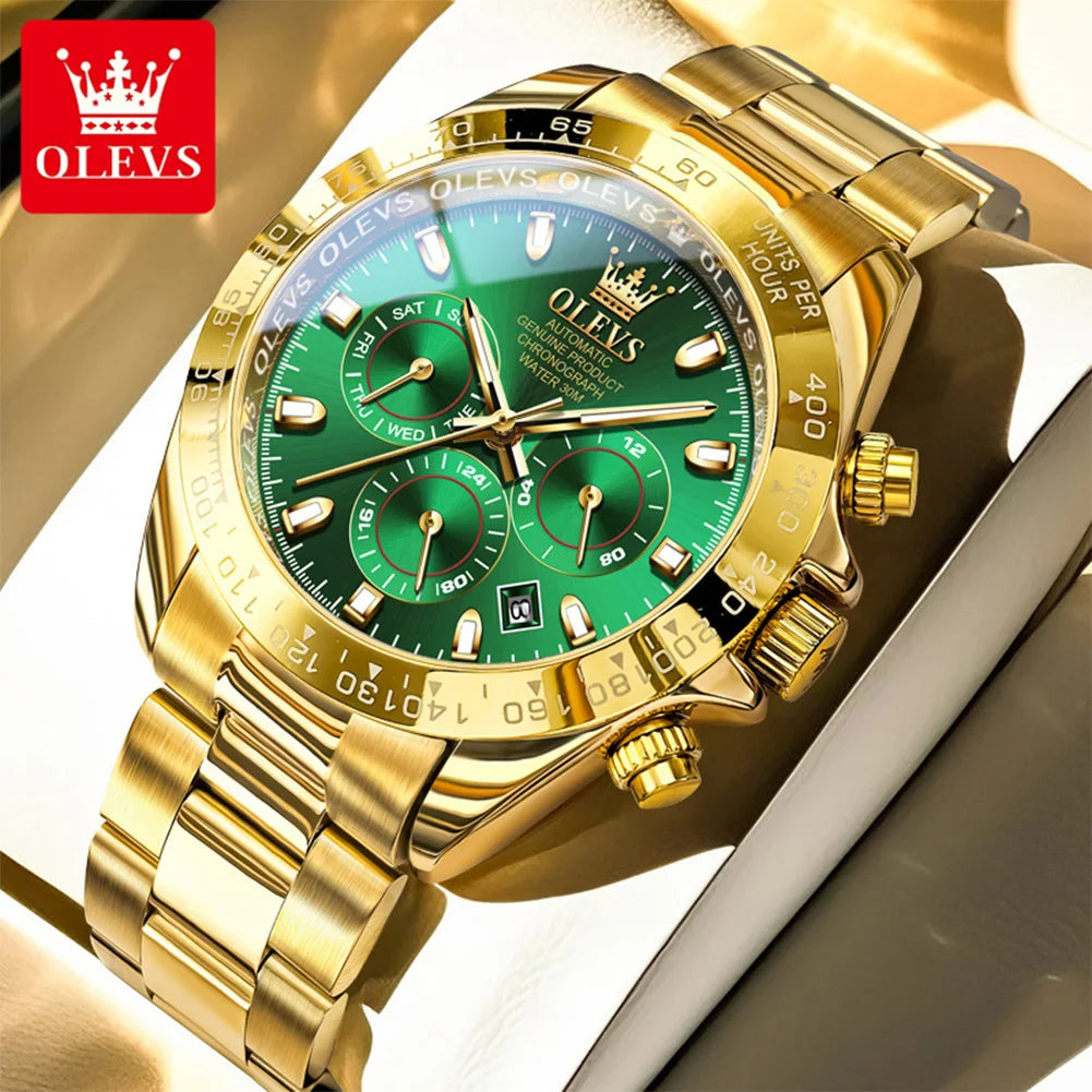 OLEVS 6638 Men Watch Brand Mechanical Movement Automatic Watch Men Luxury Waterproof Calendar Timing Code Original Men Watch