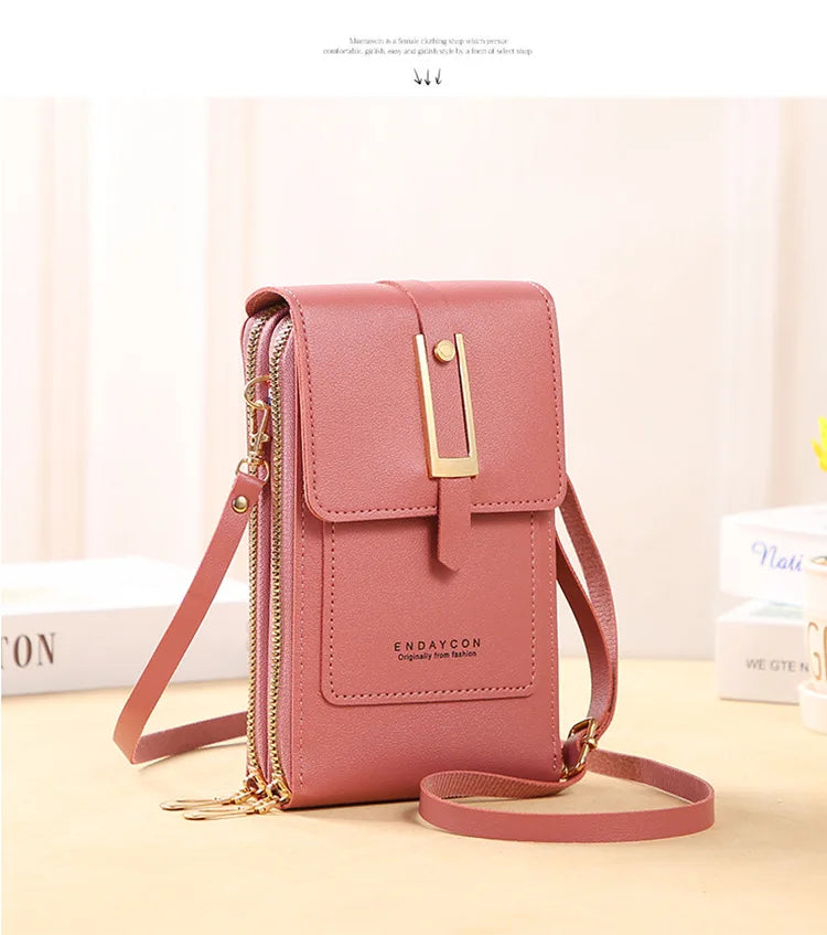 Soft Leather Wallets Hand Purses Crossbody Bags for Women