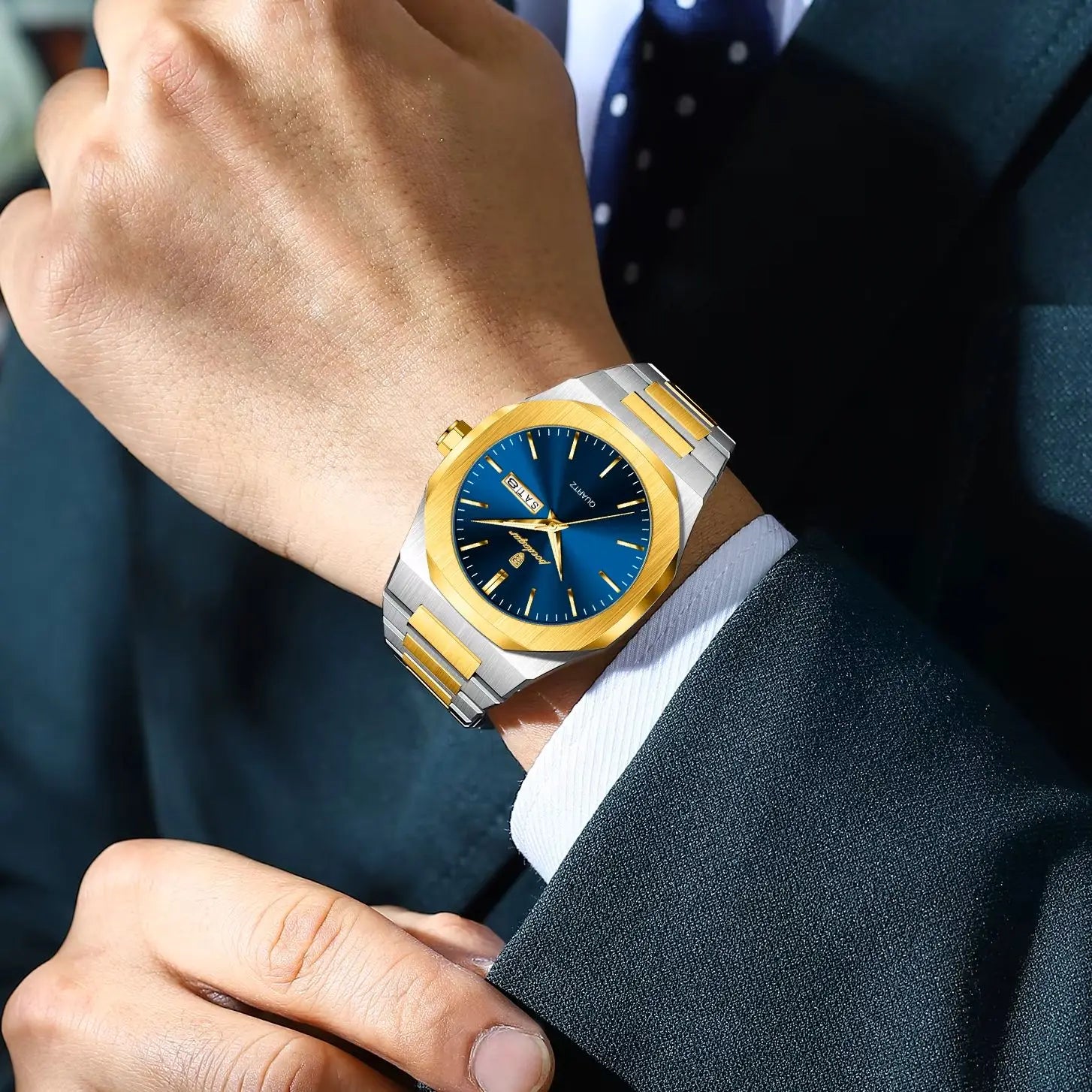 POEDAGAR Top Luxury Men Clock Waterproof Luminous Calendar Week Man Wristwatch Sports Stainless Steel Quartz Men's Watches Reloj