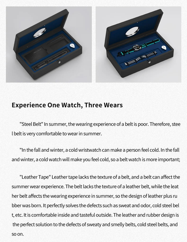 IDEAL KNIGHT 6803 Tourbillon Watch Automatic Mechanical Watch Luminous Waterproof Clock High Quality Fashion Business Men Watch