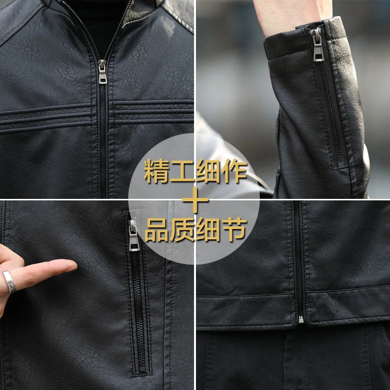 High Quality Vintage Style Leather Jacket Mens Cowhide Clothes Winter New Biker Fashion Jackets Men Leather Slim Coats men