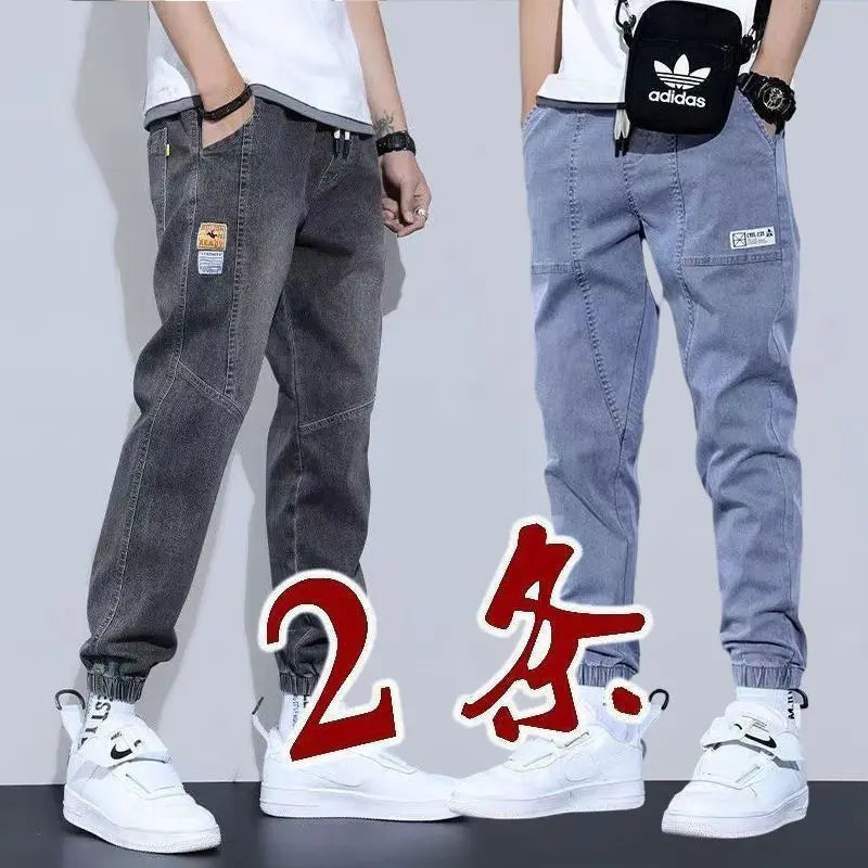 Loose Fit Men's Denim Jeans Casual Workwear Harlan Pants Trousers Harajuku Sle Cotton Polyester Blend Wear Resistant