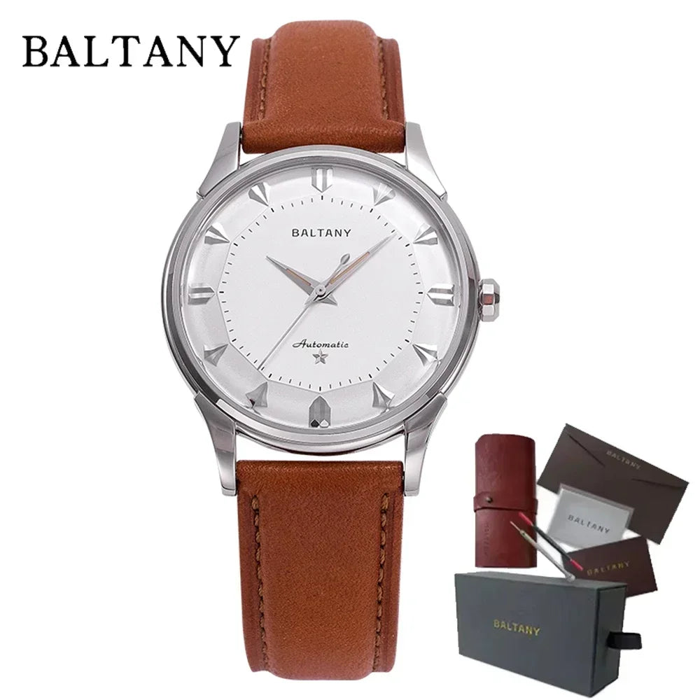 2025 Baltany Mechanical Watches S4090 Classic Pie-Pan 38.5mm Dial Automatic watches Stainless steel waterproof Watch for men