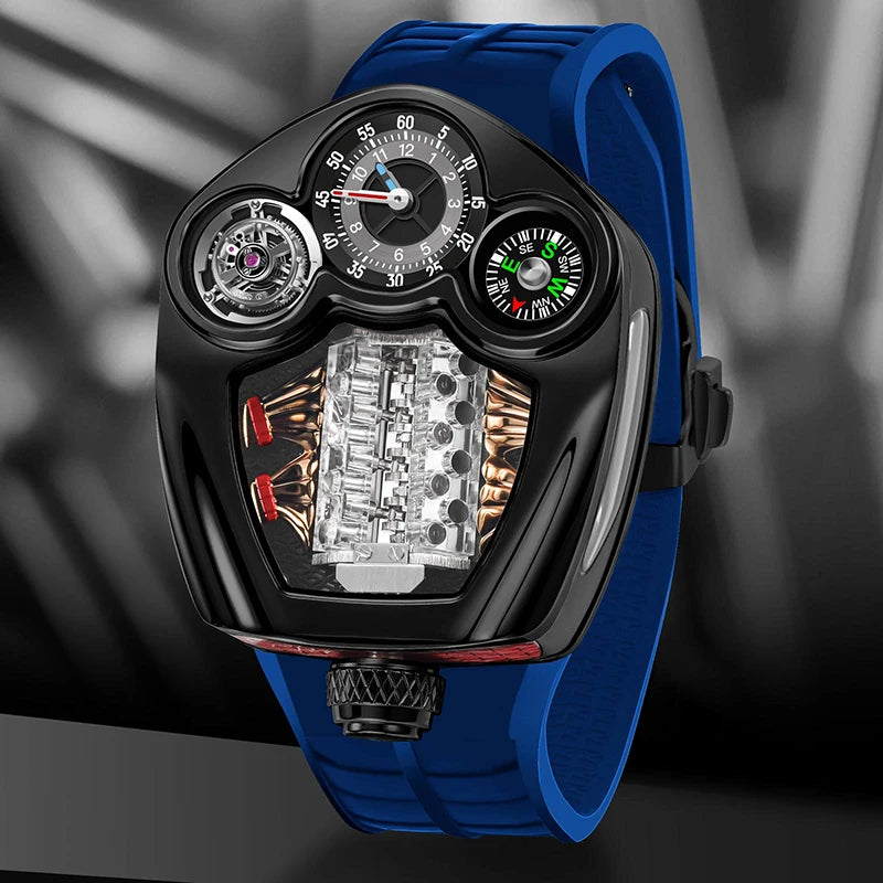 Pindu's top brand fully automatic mechanical watch sports engine personalized design interesting and classic watch