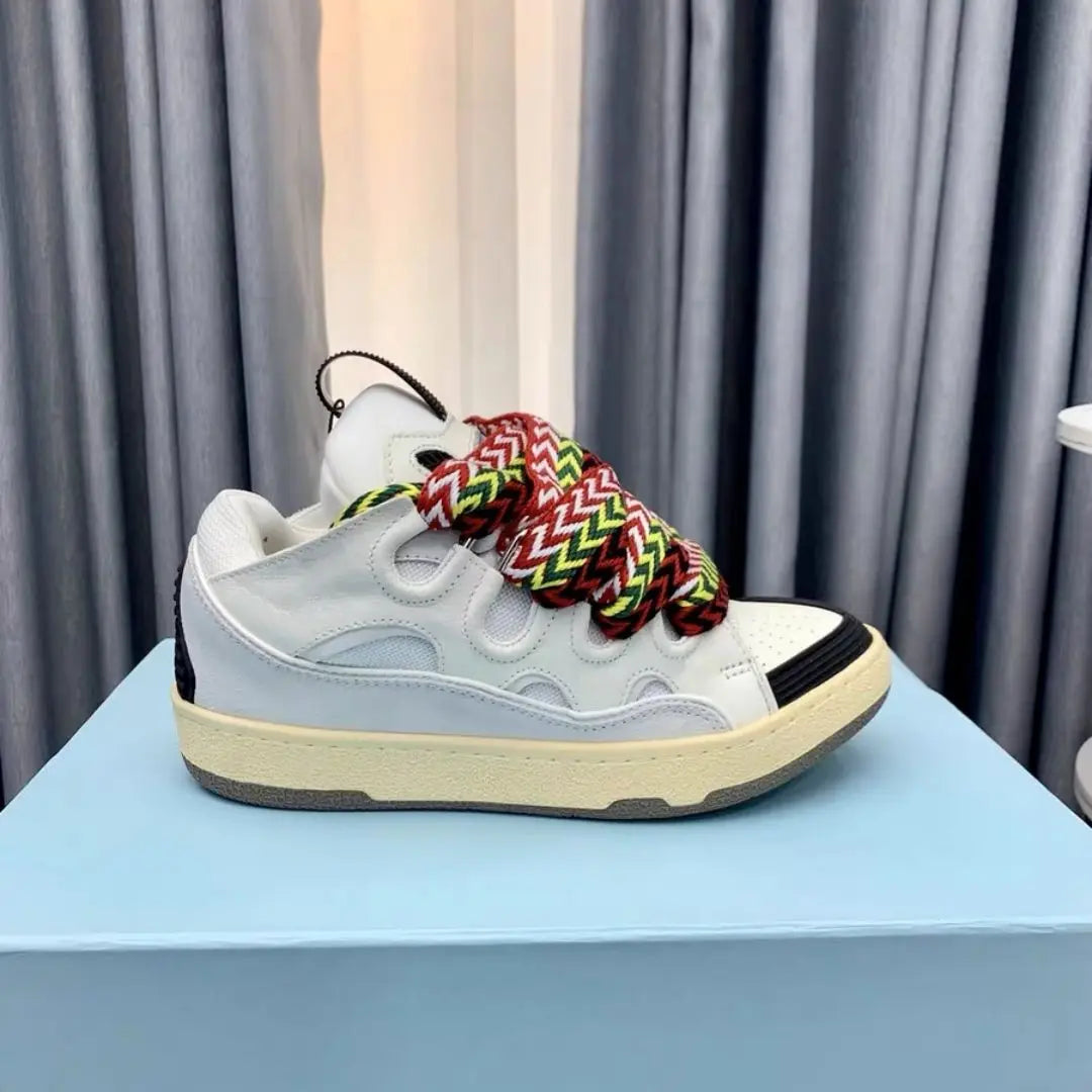 2025 New Men's Women's sports shoes Casual Shoes Splicing color design Thick tongue Colorful shoelace Matching fashion Shoes