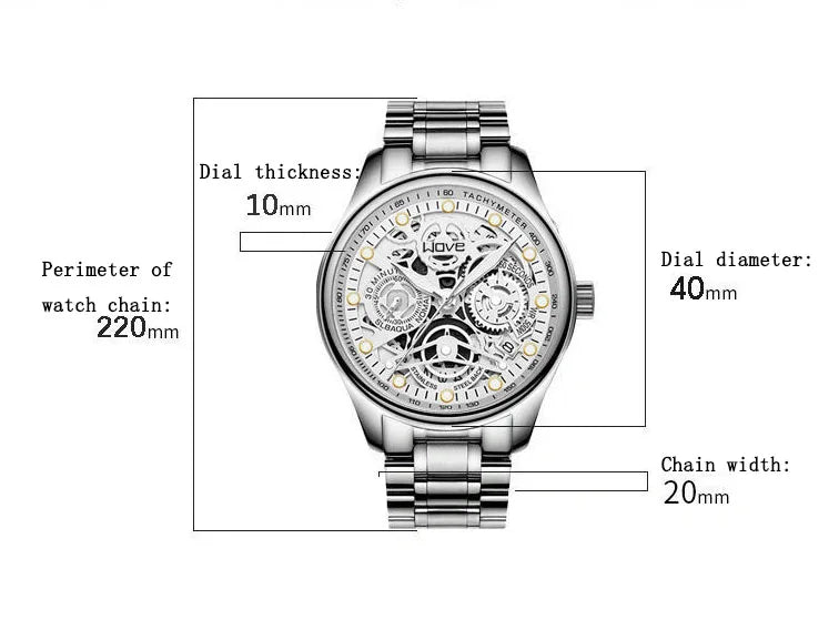 UTHAI Men's Watch Business Light Luxury high-end Brand Versatile Gold Hollow Male Fashion Quartz Clock Watches