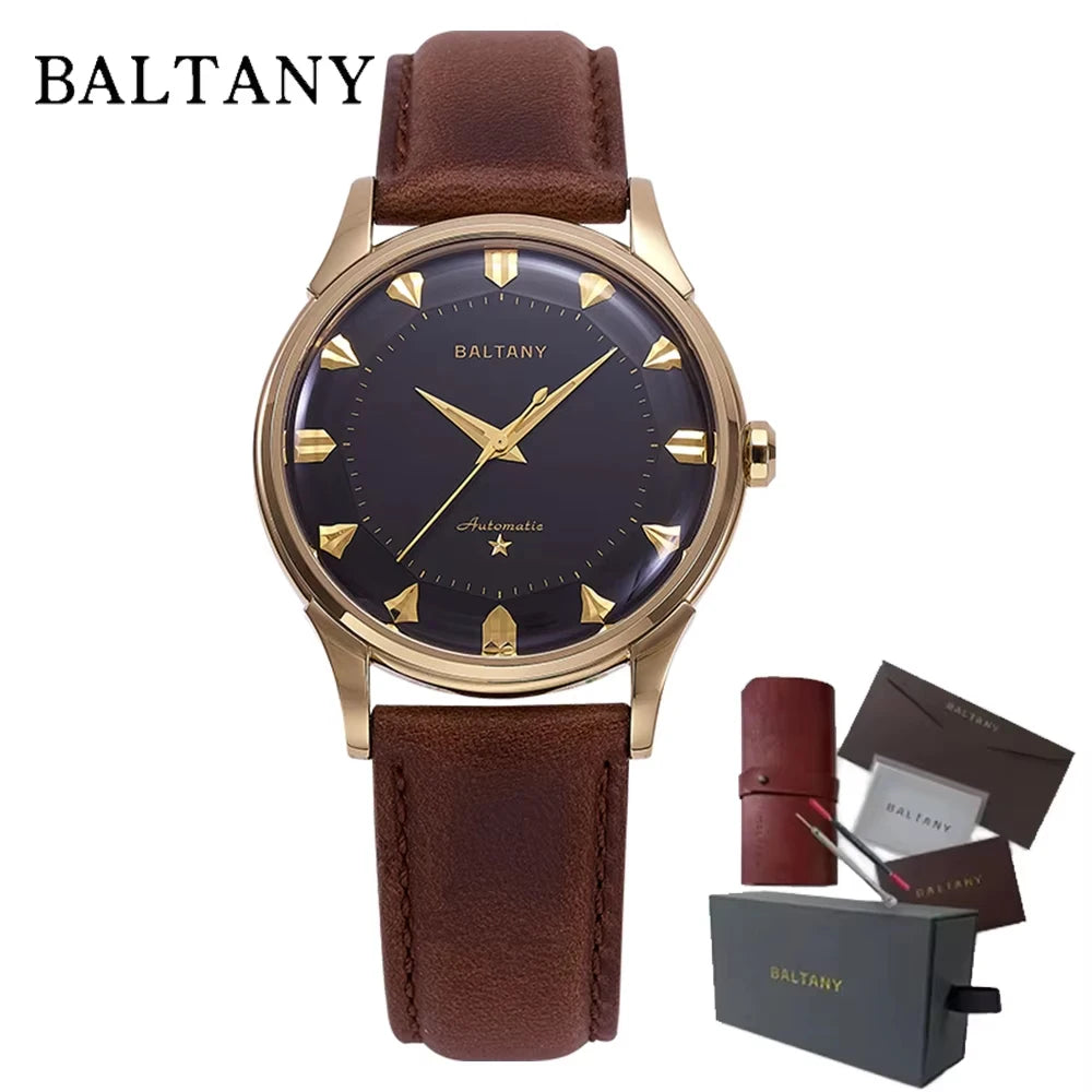 2025 Baltany Mechanical Watches S4090 Classic Pie-Pan 38.5mm Dial Automatic watches Stainless steel waterproof Watch for men