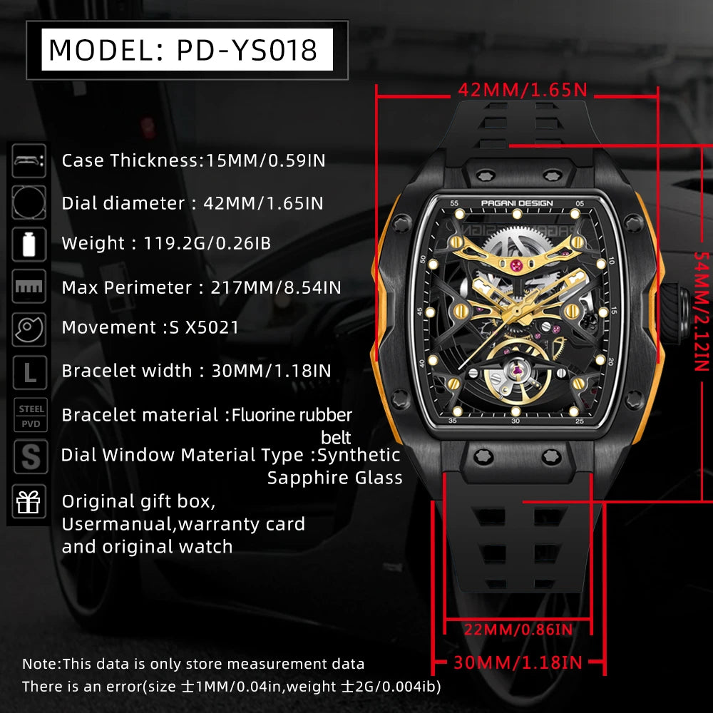 2024 Pagani Design new men's watch 50 meter waterproof stainless steel case luminous dial fashionable men's mechanical watch