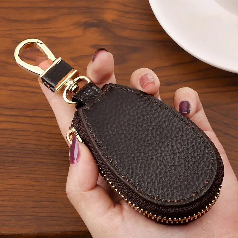 Leather Zipper Key Wallet