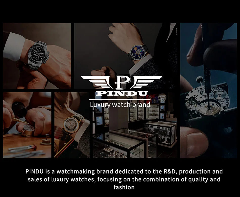 2024 PINDU DESIGN Men Watches Top Brands Luxury Celestial Series Roulette Creative Watch Quartz Wristwatch Montre Homme