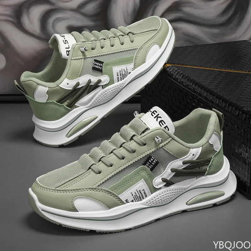 Spring summer men's sports shoes are fashionable versatile breathable lightweight casual simple comfortable mesh surface shoes