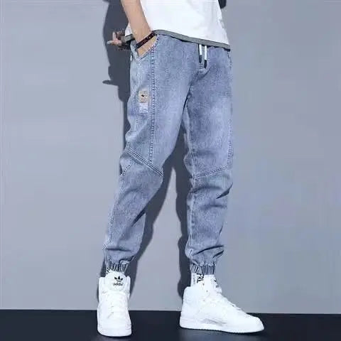 Loose Fit Men's Denim Jeans Casual Workwear Harlan Pants Trousers Harajuku Sle Cotton Polyester Blend Wear Resistant