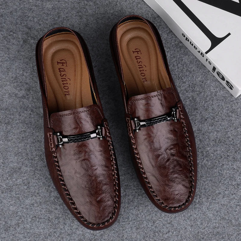 Genuine Leather Mens Loafers Casual Shoes Comfortable Moccasins Luxury Formal Slip on Flats Driving Shoes for Man Walking Shoes