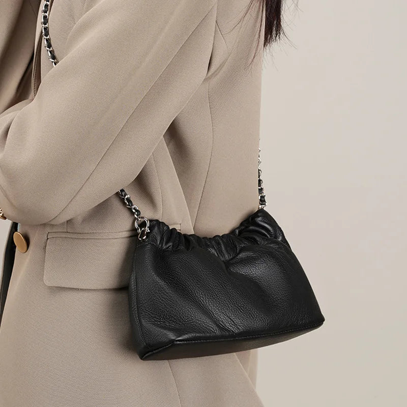 Genuine leather cloud bag Shoulder Bag