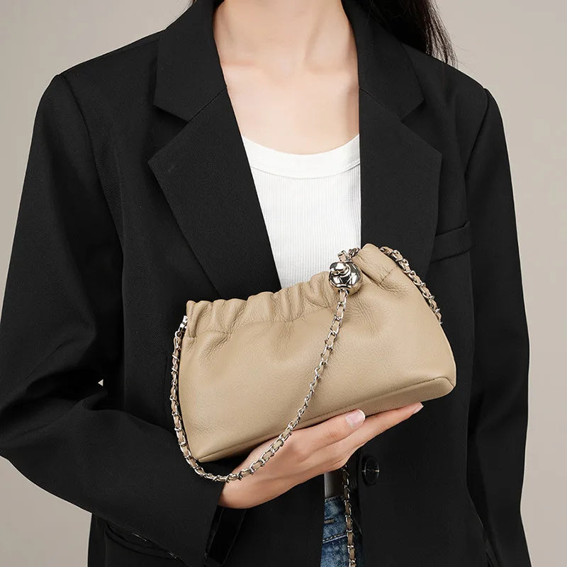Genuine leather cloud bag Shoulder Bag