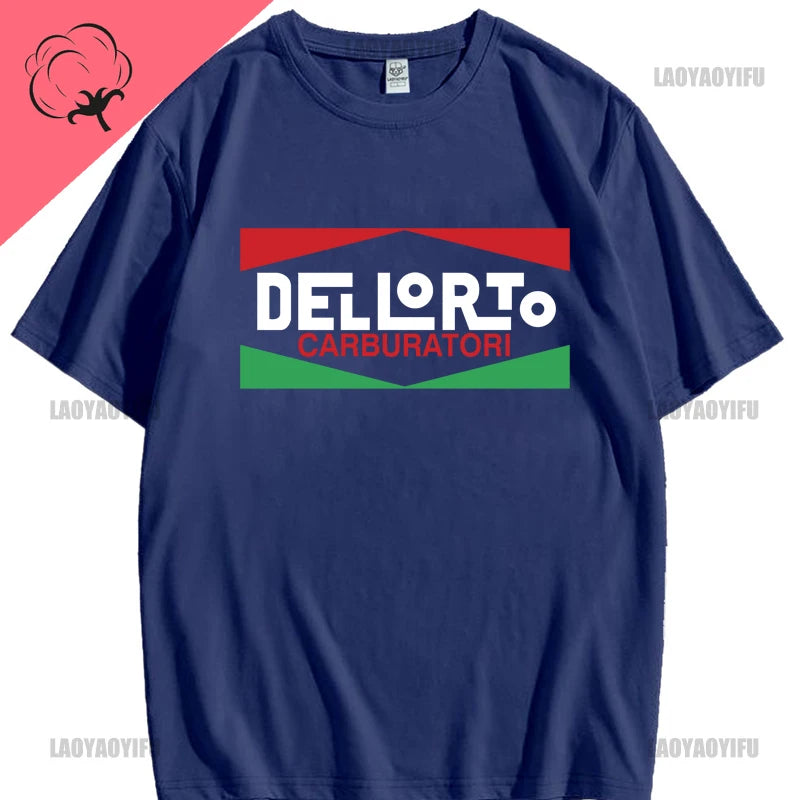 All Colour New Dellorto Carburetor Motorcycle Logo T-shirt  men clothing funny vintage graphic t shirts cotton