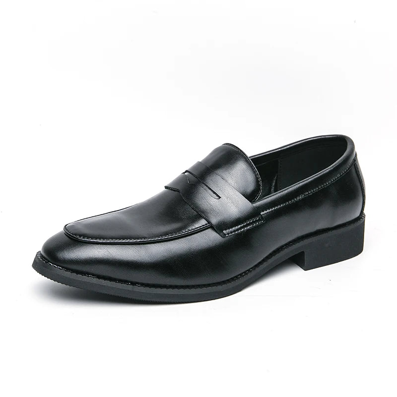 Men's Loafers Handmade PU Leather Loafer Casual Driving Flats Slip-on Shoes Luxury Comfy Moccasins Black Casual Shoes Mo-22123
