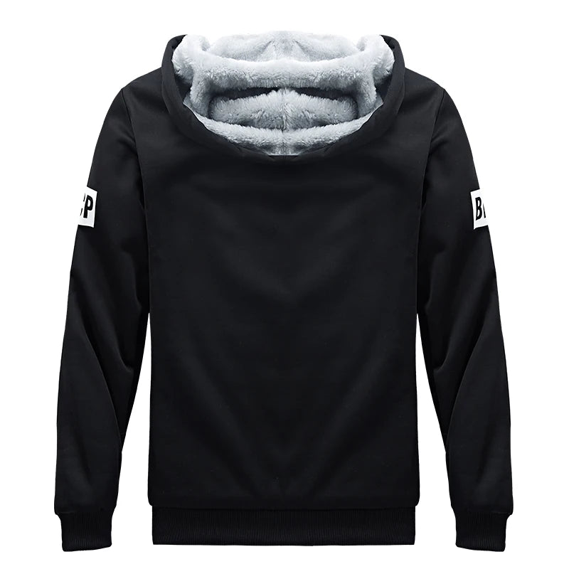Wolf Czuadlte2024New Winter Men's Sports Set Casual Pants Hooded Sweater Youth Large Plus Plush Thickened Cardigan Two Piece Set