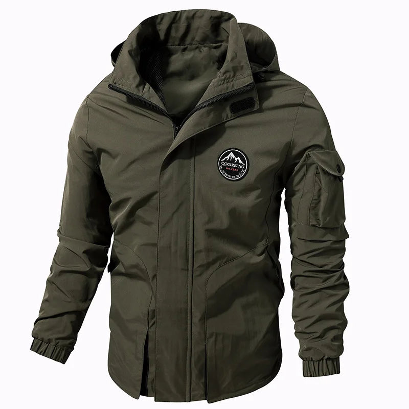 Jacket men's jacket spring and autumn casual jacket hooded top outdoor mountaineering leisure travel men's wear