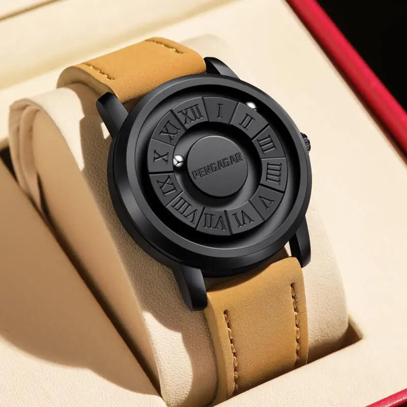 2025 Luxury Watch Men Creative Scrolling Pointer Magnetic Force Sport Watches Men Quartz Chronograph Man Clock Relogio Masculino