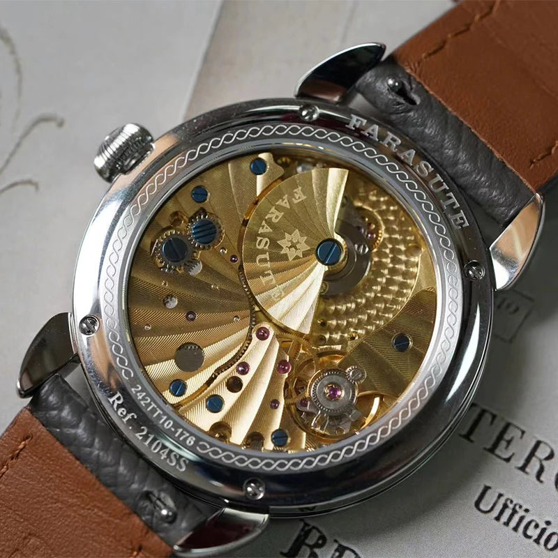 FARASUTE Men Automatic Watch 40mm Luxury Mechanical Wristwatch Sapphire Enamel Dial Hangzhou 5000 Small Rotor Dragon Limited