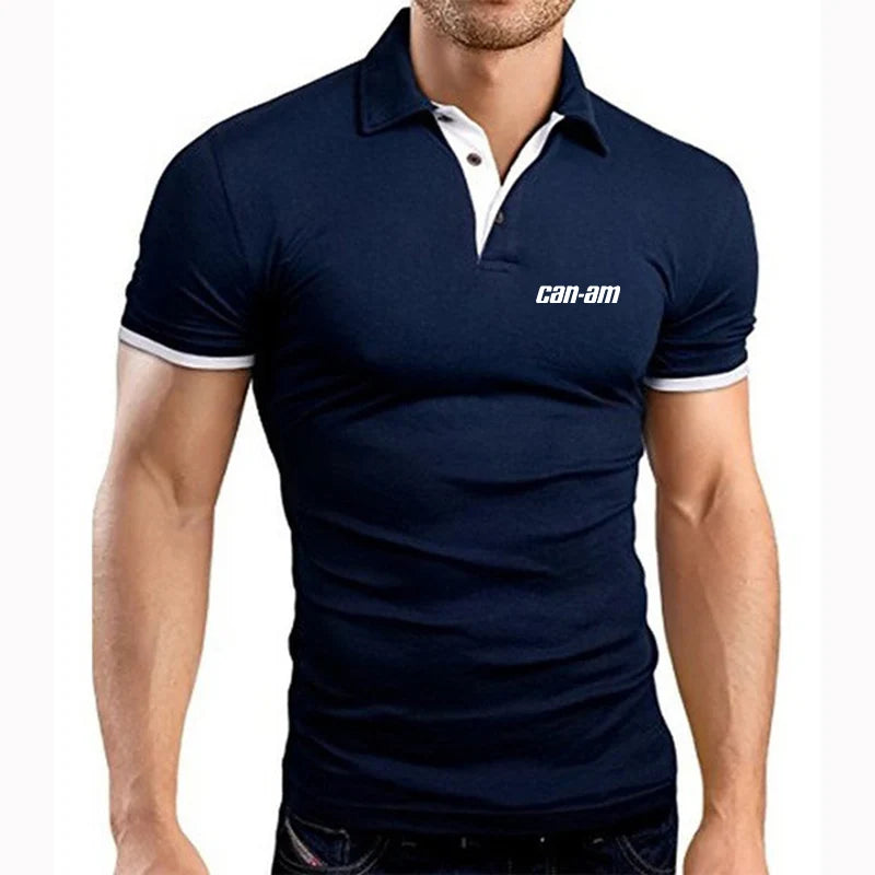 2022 New Fashion Polo Shirt Solid Color Men Can Am Team Motorcycles Short Sleeve Polo Shirt Summer Streetwear Casual Tops