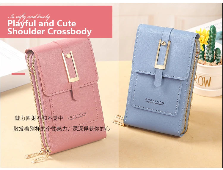 Soft Leather Wallets Hand Purses Crossbody Bags for Women