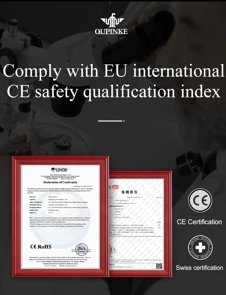 OUPINKE Tungsten Steel Strip Men's Watches Fully Transparent Dial Automatic Mechanical Watch Waterproof Sapphire Mirror Surface