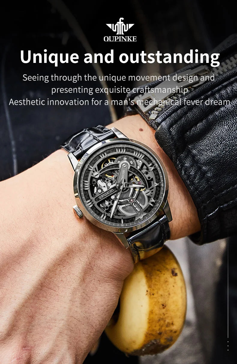 OUPINKE Great Price Reduction Luxury Brand Men Watch Gold Fully Automatic Mechanical Watch Waterproof Luminous Original Watch