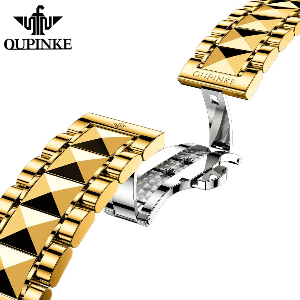 OUPINKE 3270 Mens Watch Automatic Mechanical Watch﻿ Waterproof Luminous Watches For Man Tungsten Steel Imported Movement Reloj