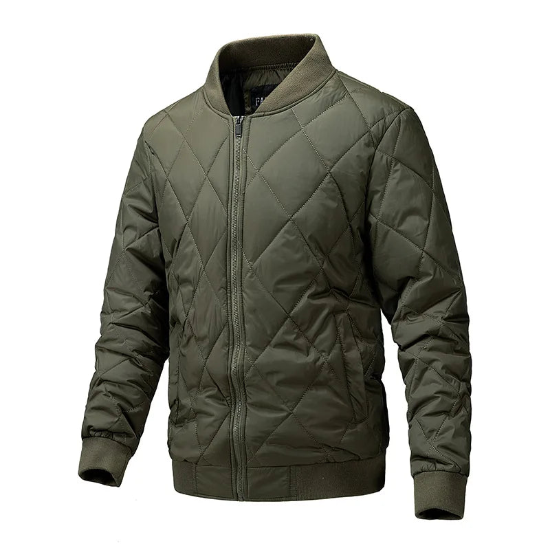 New Men's Cotton Padded Jacket Korean Style Stand Collar Zipper Warm Coat Fashion Casual Zip Up Outerwear For Winter Jacket Man